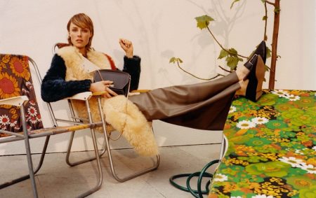 Edie Campbell Poses in the Countryside for Bally's Fall 2018 Campaign Edie Campbell poses in fur vest for Bally fall-winter 2018 campaign