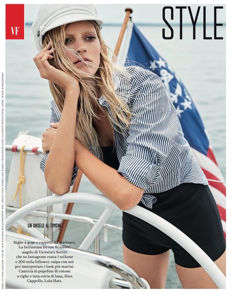 Devon Windsor Models Nautical Style for Vanity Fair Italy