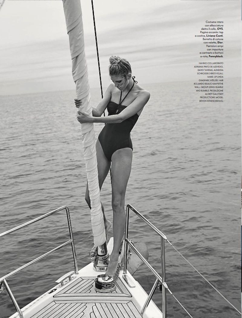 Devon Windsor Models Nautical Style for Vanity Fair Italy