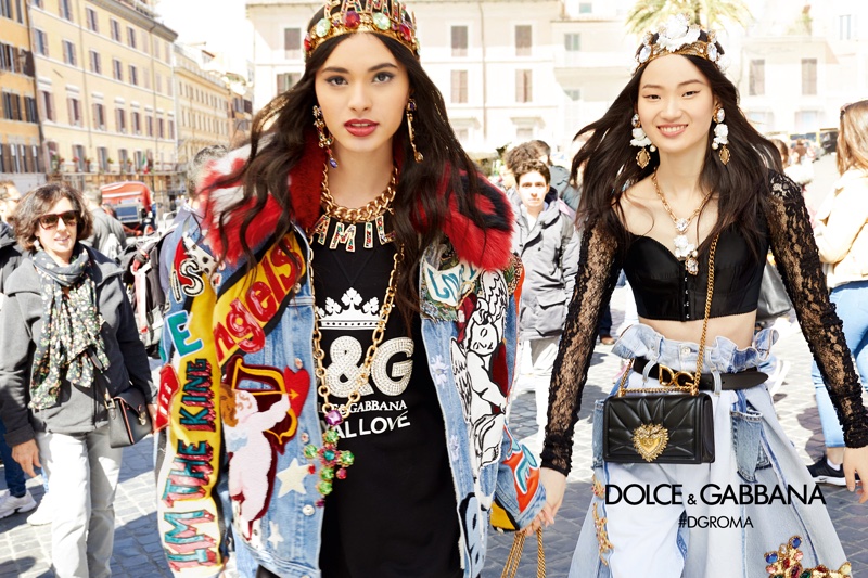 Aira Ferreira and Hyunji Shin appear in Dolce & Gabbana fall-winter 2018 campaign