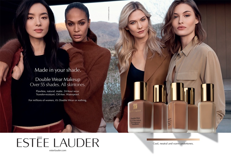 Fei Fei Sun, Joan Smalls, Karlie Kloss and Grace Elizabeth star in Estée Lauder Double Wear Makeup campaign