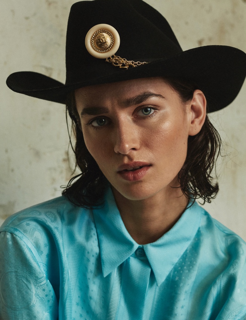 Evgenia Fedoseeva Models Western Fashion for ELLE Spain