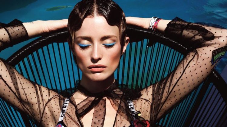 Flavia Lucini Goes Poolside in Bold Looks for Venice Magazine