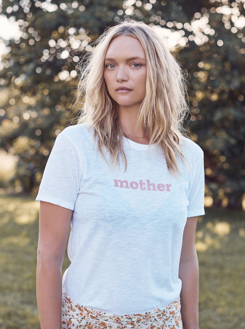 Gemma Ward wears Mother t-shirt from Auguste the Label