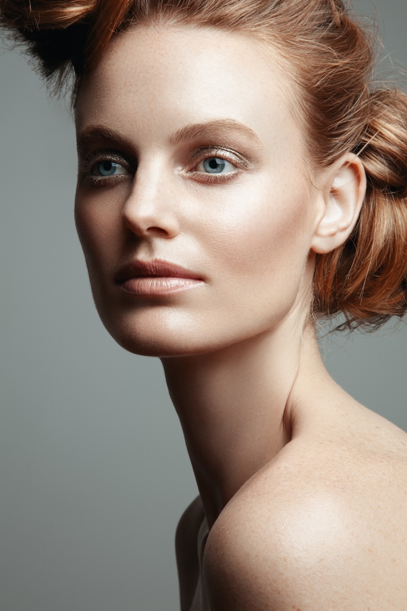 Jeff Tse photographs Georgie Wass in neutral makeup look