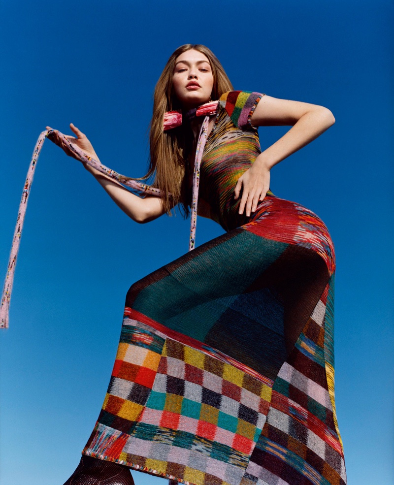 Gigi Hadid models patchwork styles for Missoni fall-winter 2018 campaign