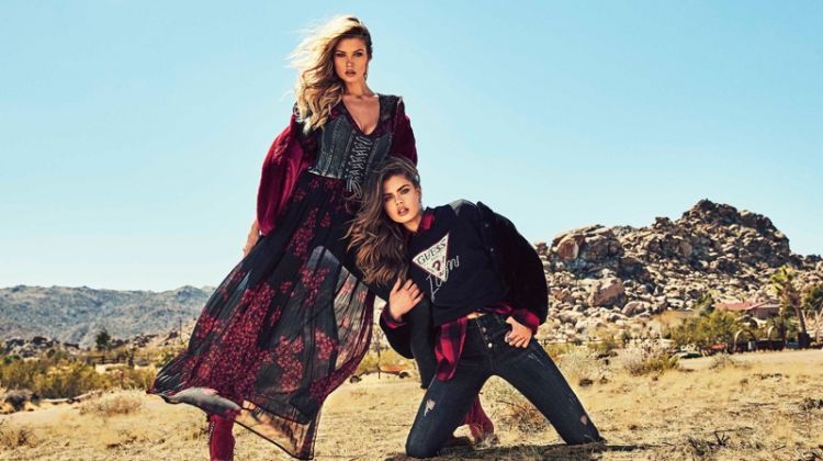 Gwen Van Meir and Erin Cummins star in Guess fall-winter 2018 campaign