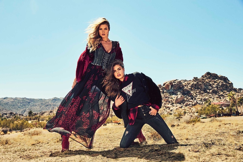 Gwen Van Meir and Erin Cummins star in Guess fall-winter 2018 campaign