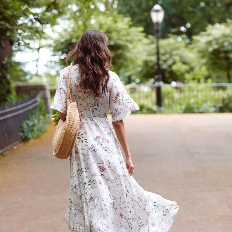 H&M Patterned Wrap Front Dress