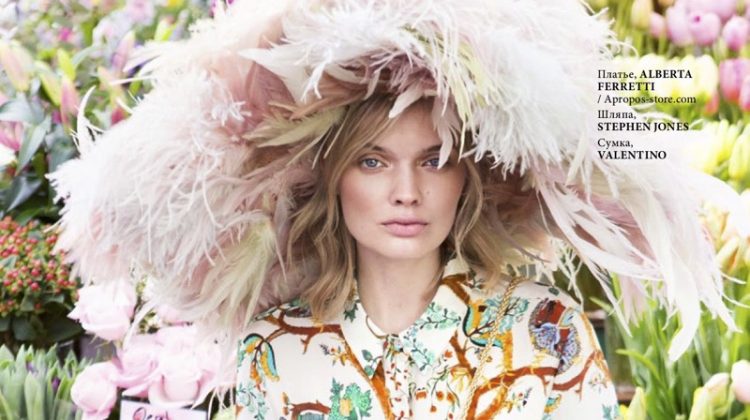 Jane Van Kuijck Blooms in Floral Prints for L’Officiel Baltics