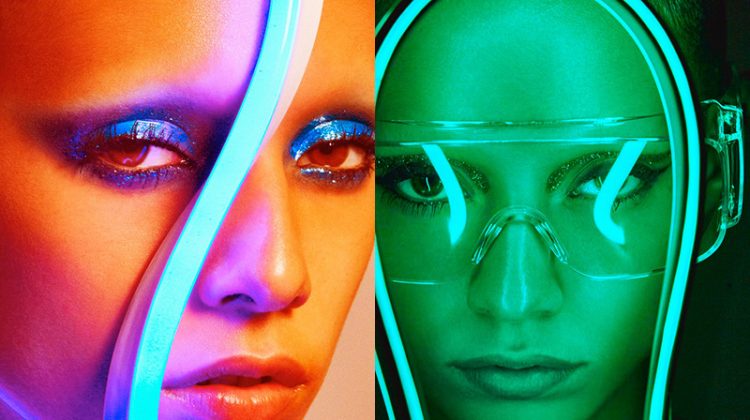 Jazzelle Zanaughtti Wears Neon Beauty Looks for Vogue Mexico