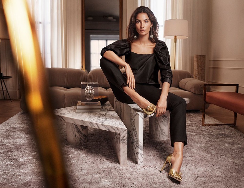 Lily Aldridge appears in Jimmy Choo fall-winter 2018 campaign