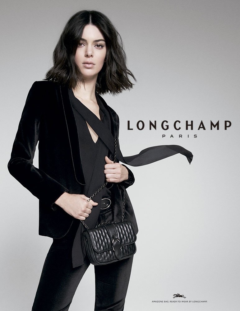 Kendall Jenner dresses in all black for Longchamp fall-winter 2018 campaign