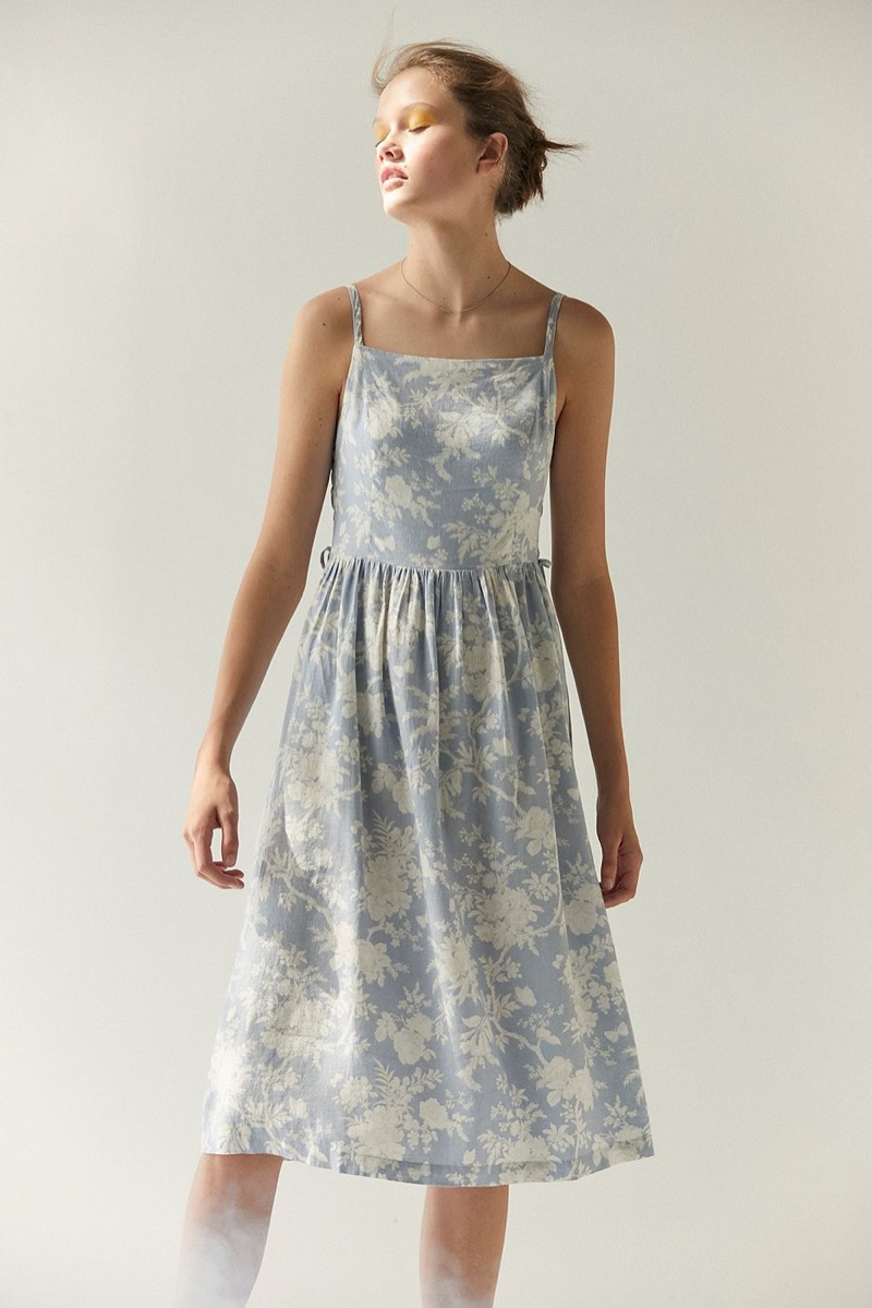 Laura Ashley x UO Lace-Up Midi Dress $79.00