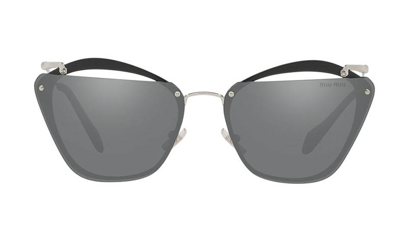 Miu Miu MU 54TS 64 Sunglasses in Silver/Grey $450