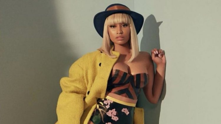 Rapper Nicki Minaj strikes a pose in chic look