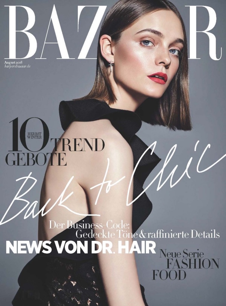 Nimue Smit Models All Black Looks for Harper's Bazaar Germany