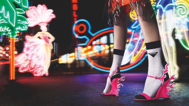 prada neon heels