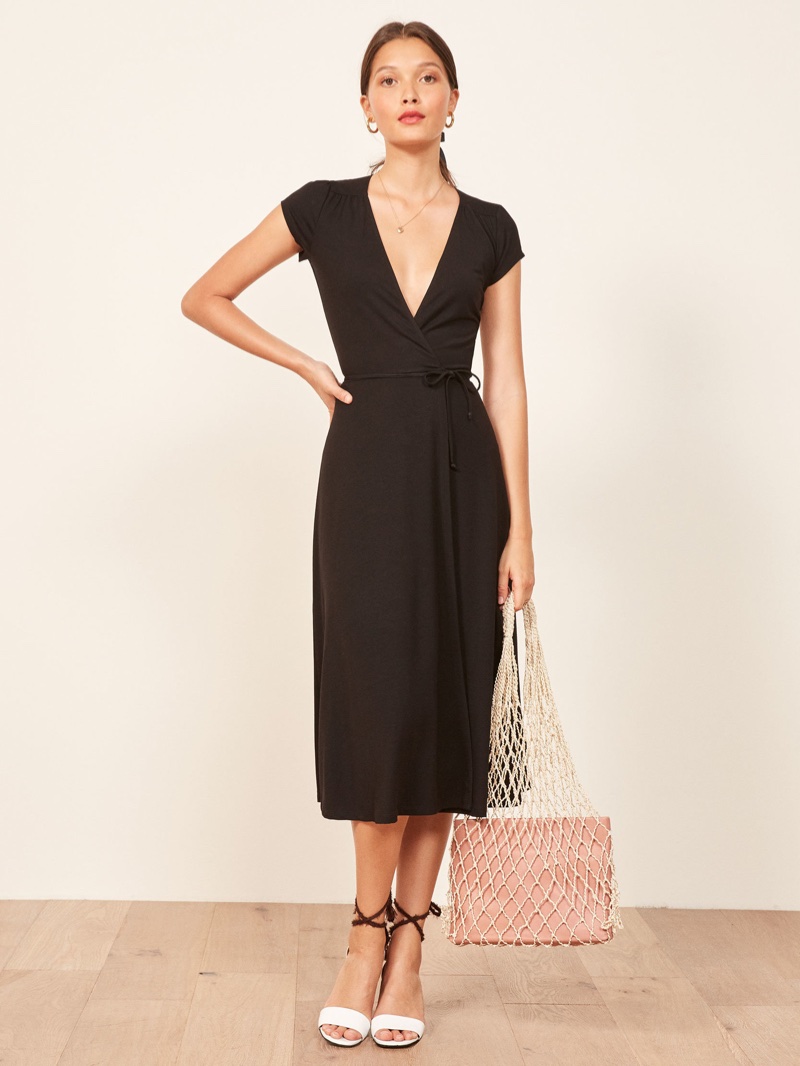 Reformation Becca Dress in Black $98