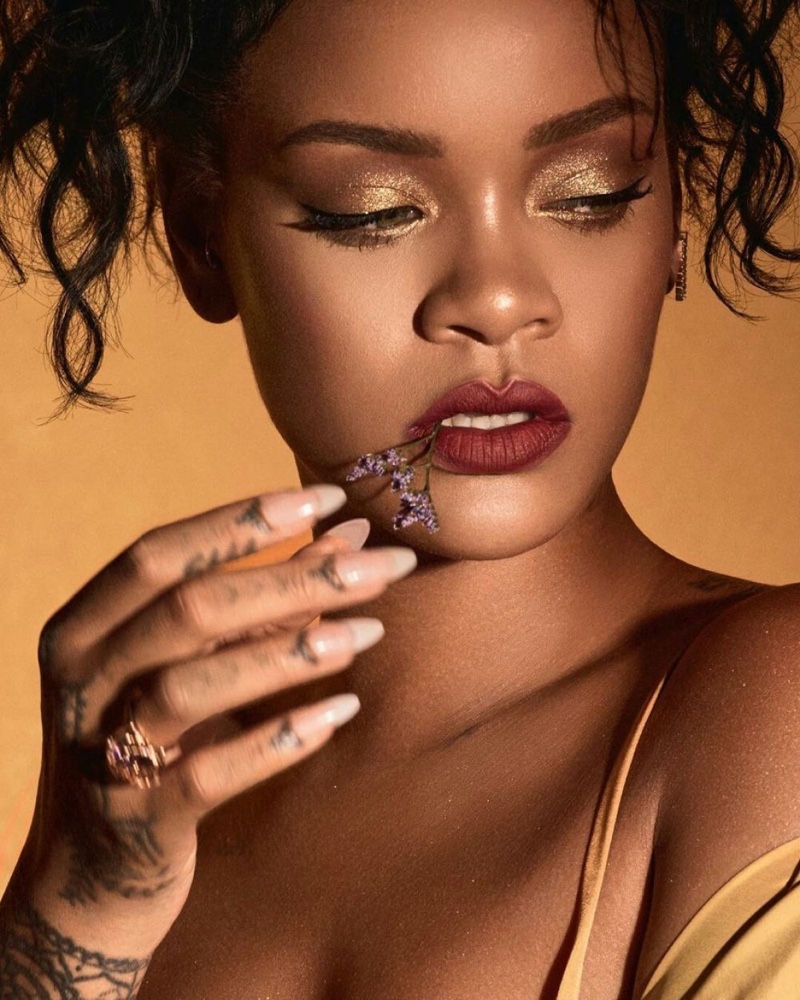 Moroccan Spice palette by Fenty Beauty modeled by Rihanna