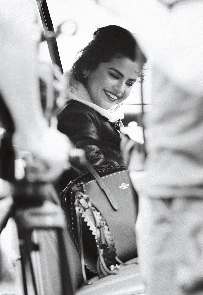 BEHIND THE SCENES: Selena Gomez flashes a smile on set of Coach fall 2018 shoot