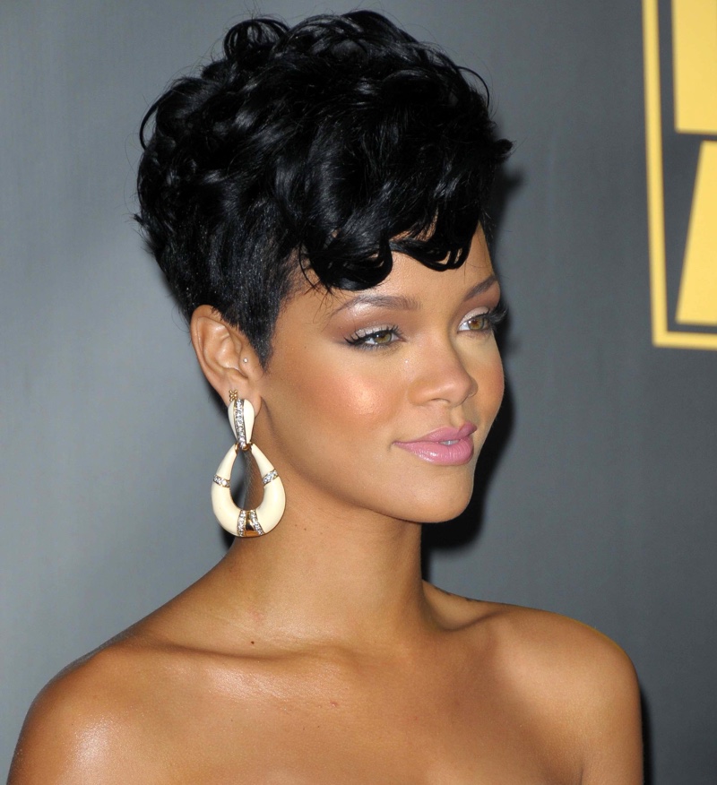 Stacked Curly Pixie Rihanna