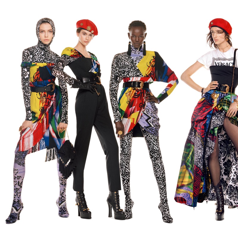 Léa Julian, Kaia Gerber, Shanelle Nyasiase and Rachel Marx appear in Versace fall-winter 2018 campaign