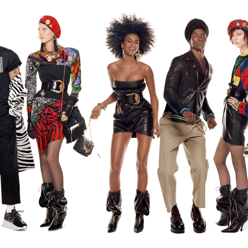 Julia Nobis, Iman Hammam, Salomon Diaz and Remington Williams for Versace fall-winter 2018 campaign