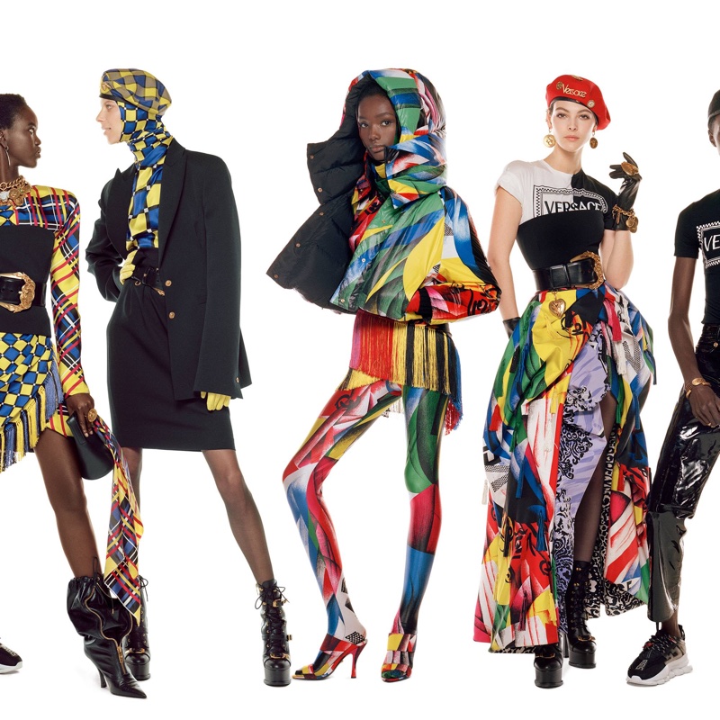 Adut Akech, Lexi Boling, Imari Karanja and Vittoria Ceretti star in Versace fall-winter 2018 campaign