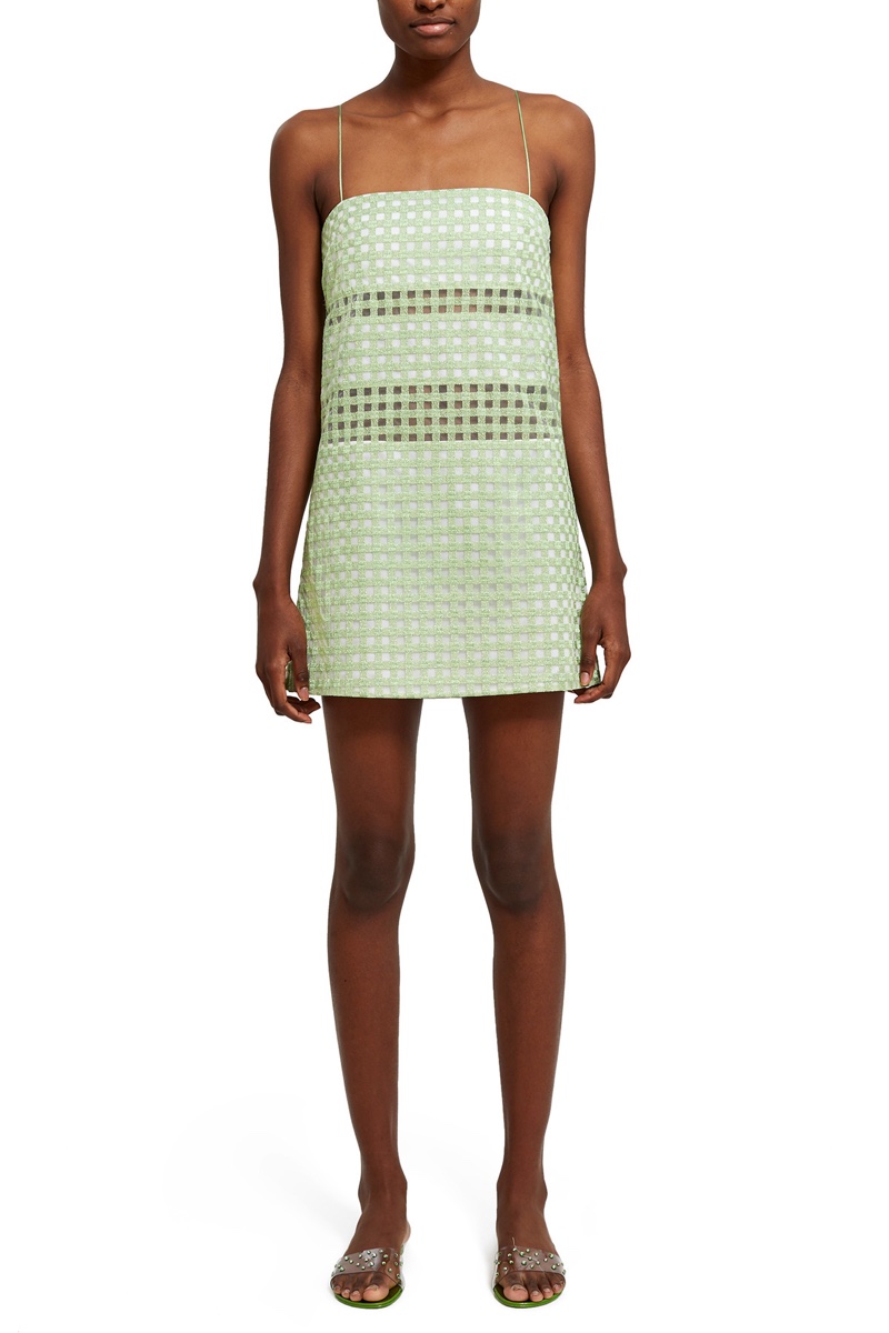  Adam Selman x Opening Ceremony Gingham Sheer Tulle Dress $495