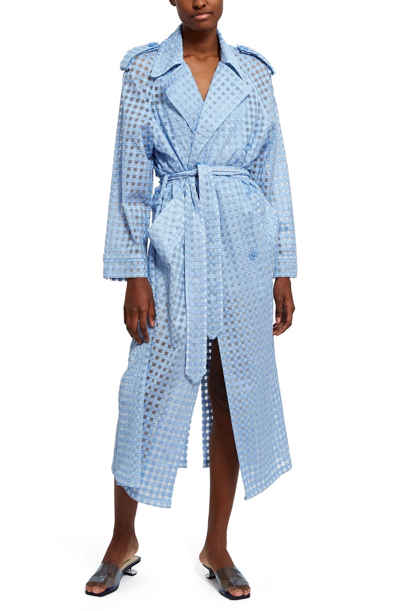 Adam Selman x Opening Ceremony Gingham Sheer Tulle Trench $975