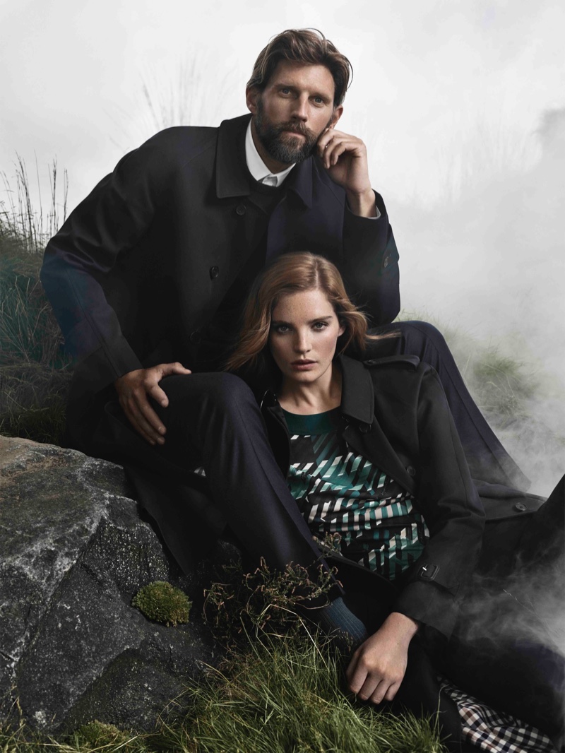 RJ Rogenski and Alexina Graham front Aquascutum fall-winter 2018 campaign