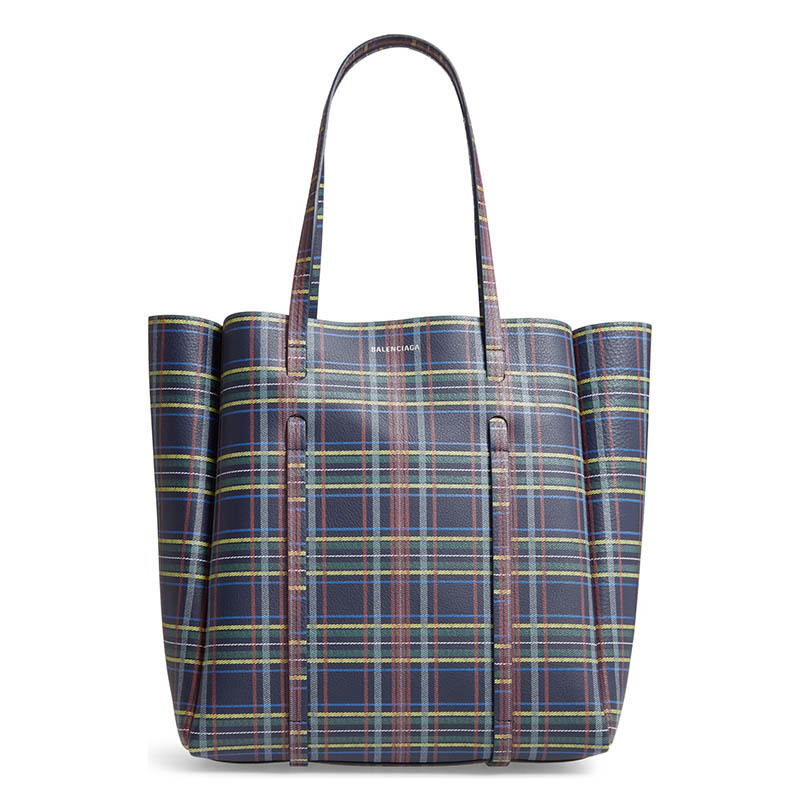 Balenciaga Everyday Plaid Calfskin Tote $1,740