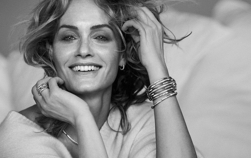 Amber Valletta flashes a smile for David Yurman fall-winter 2018 campaign