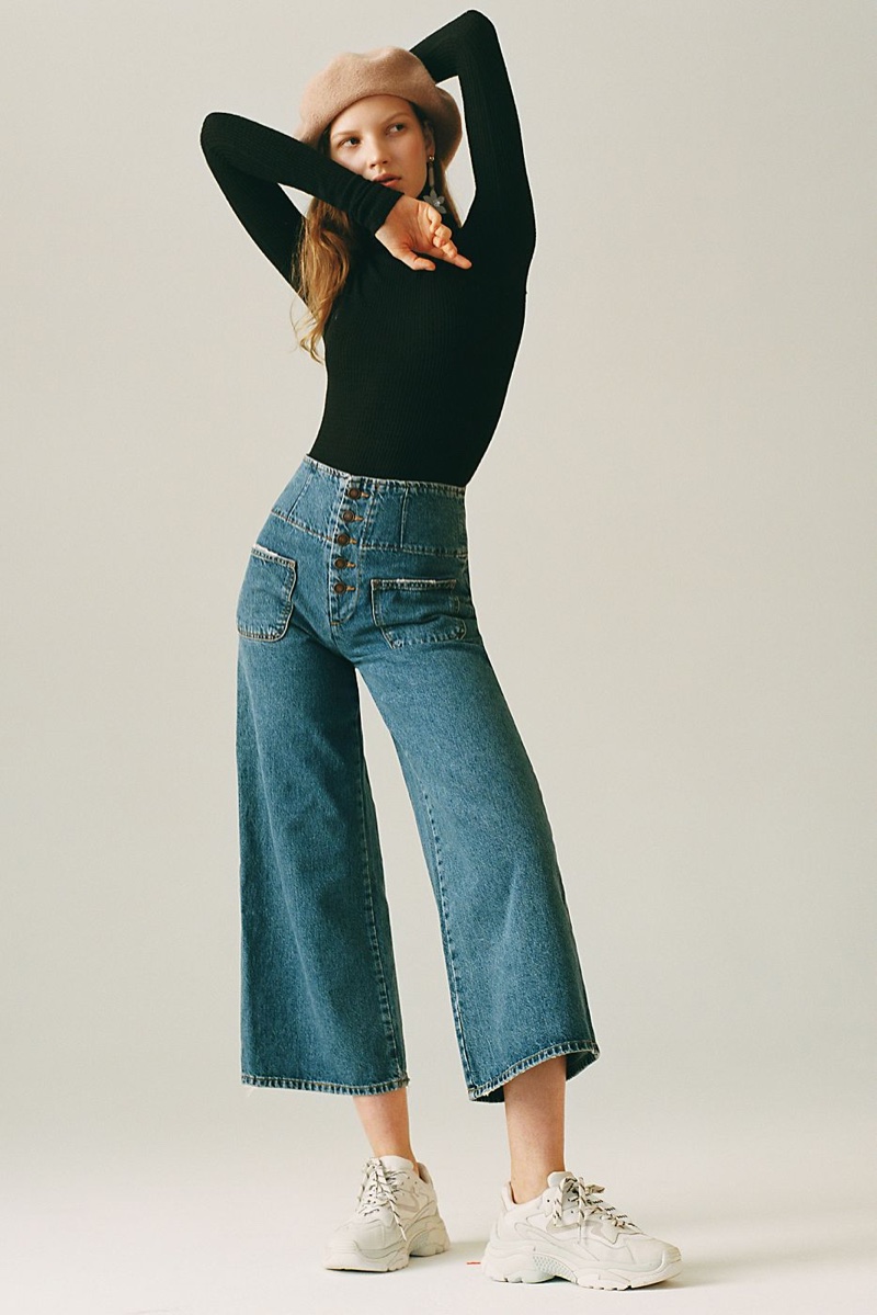 Intimately Free People Anyone But You Long Sleeve and Free People Wide Crop Jean