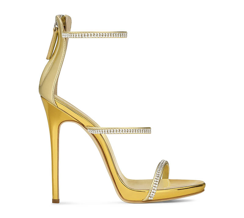 Giuseppe Zanotti Harmony Sparkle Sandal in Gold $950