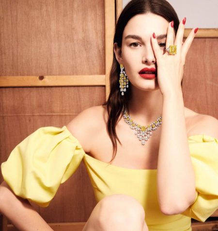 Ophelie Guillermand Sparkles in Graff Diamonds Campaign Graff Diamonds features yellow and white diamond pieces in its Work of Art campaign