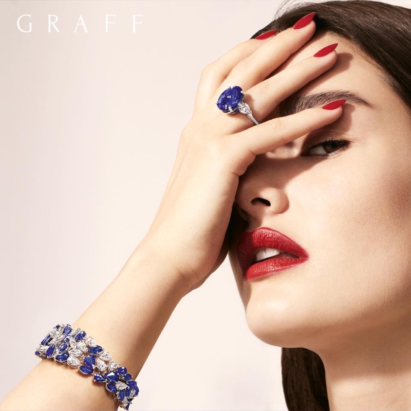 Graff Diamonds spotlights diamond and sapphire jewelry for Work of Art campaign