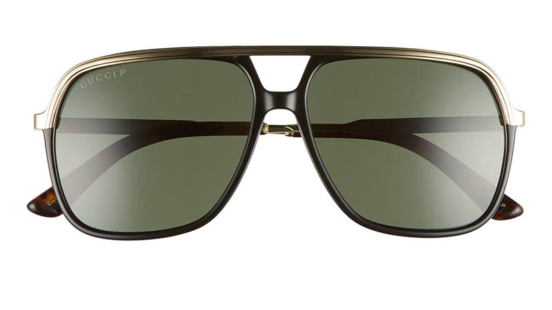 Gucci 57mm Polarized Navigator Sunglasses $299.90 (previously $455.00)