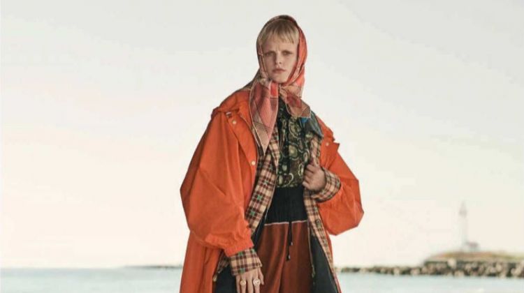Hanne Gaby Odiele Poses in Autumn Outerwear for Vogue Germany
