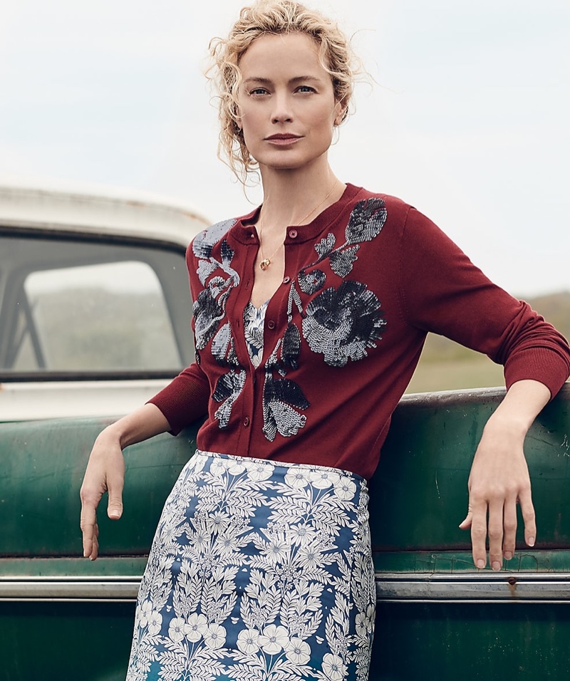 J. Crew Sequin Floral Embroidered Cotton Jackie Cardigan, J. Crew x Abigail Borg Tank Top and Silk Slip Skirt