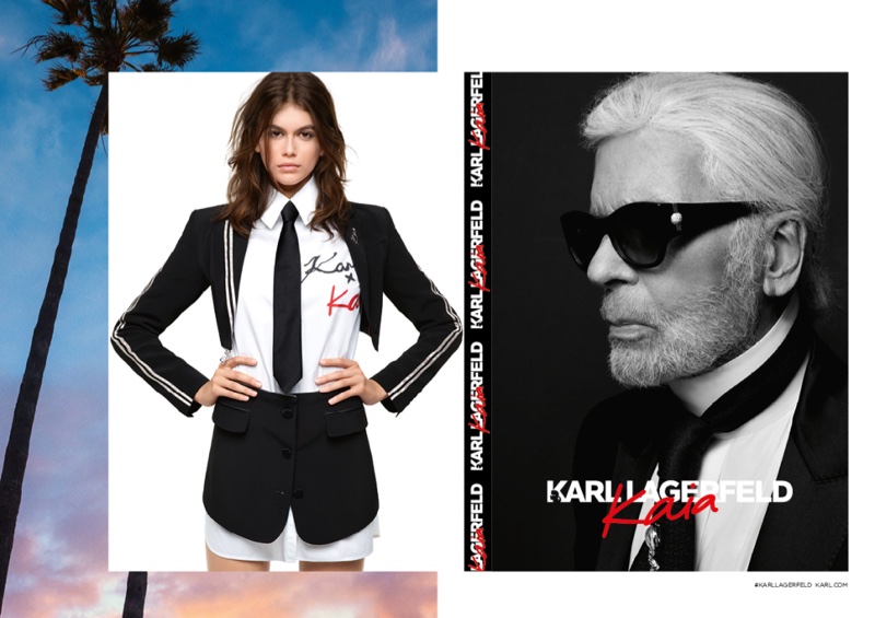 An image from the Karl Lagerfeld x Kaia Gerber campaign