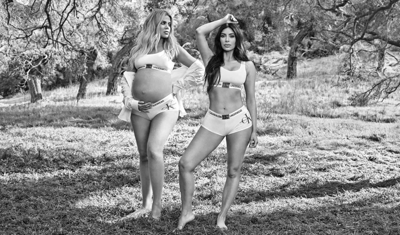 Khloe and Kim Kardashian pose for Calvin Klein Underwear fall 2018 campaign