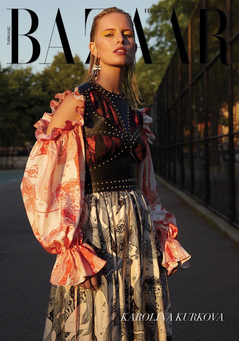 Karolina Kurkova Wears Fashion Forward Styles in Harper's Bazaar Turkey