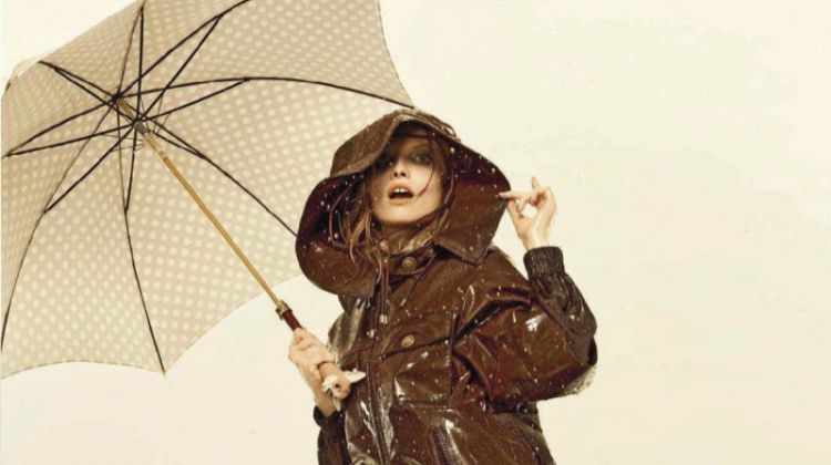 Maria Konieczna Models Chic Rain Coats in Vanity Fair Italy