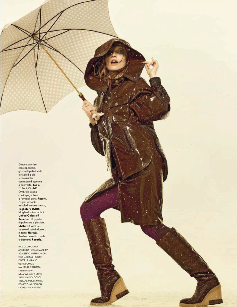 Maria Konieczna Vanity Fair Italy Rain Coat Editorial