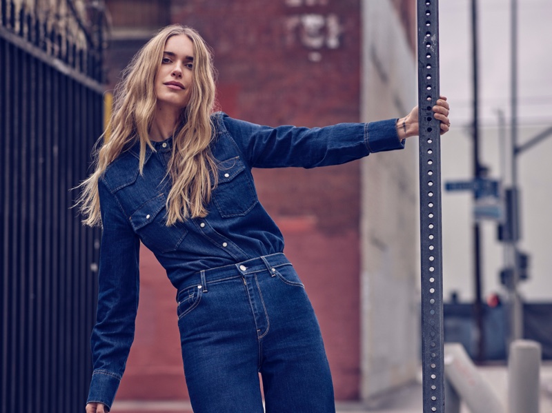 Pernille Teisbaek wears denim in 7 For All Mankind fall-winter 2018 campaign