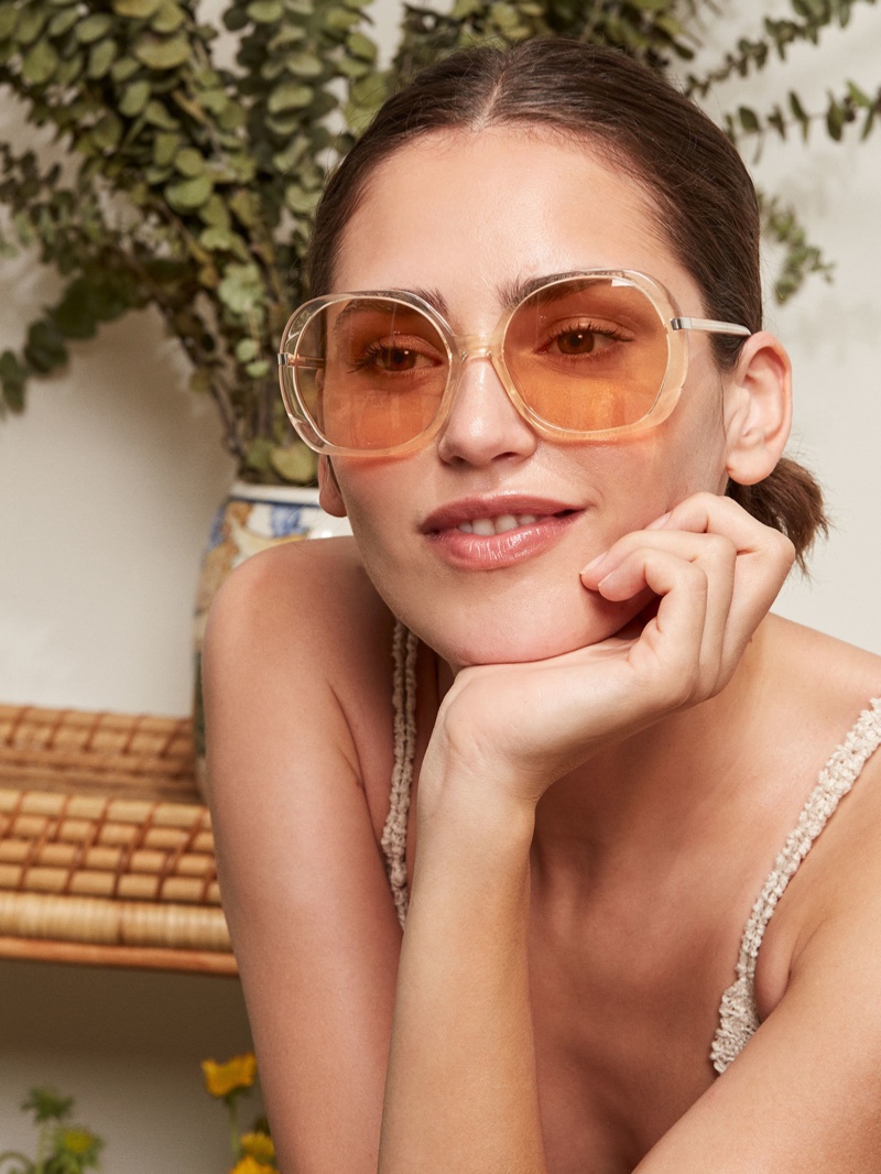 Reformation Bianca Sunglasses in Peach $98