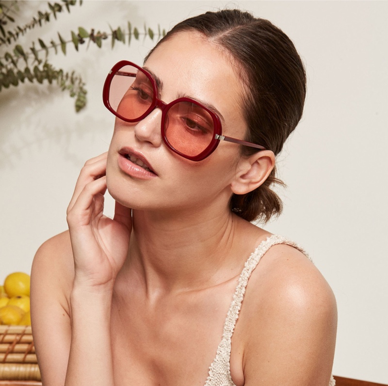 Reformation Bianca Sunglasses in Wine $98