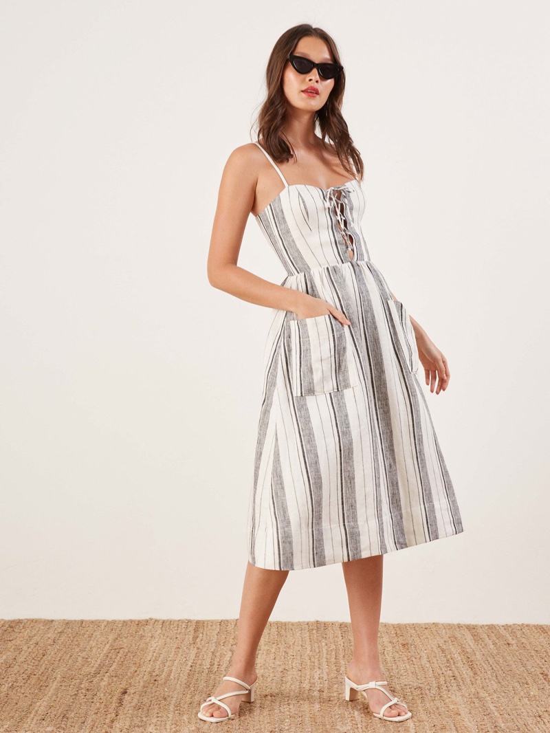 Reformation Ellen Dress in Louisiana Stripe $131 (previously $218)